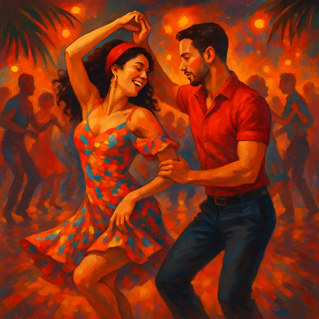 pareja de bailarines bailando timba cubana